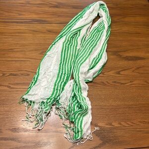 Green and white striped scarf 🐞 3 for $15 sale!